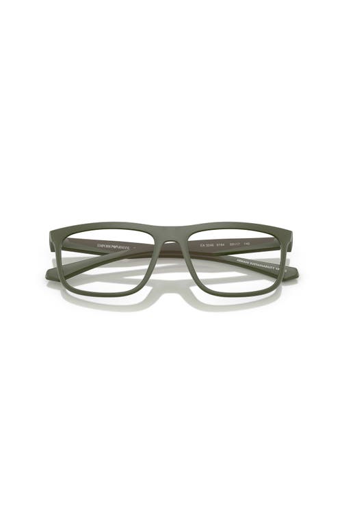 Emporio Armani 55mm Square Optical Glasses In Green