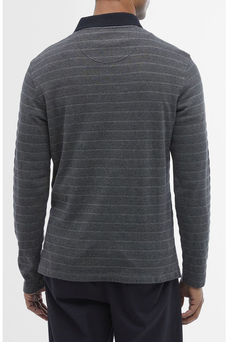 Cleveland Ribbed Long Sleeve Polo, Alternate, color, BLACK MIX