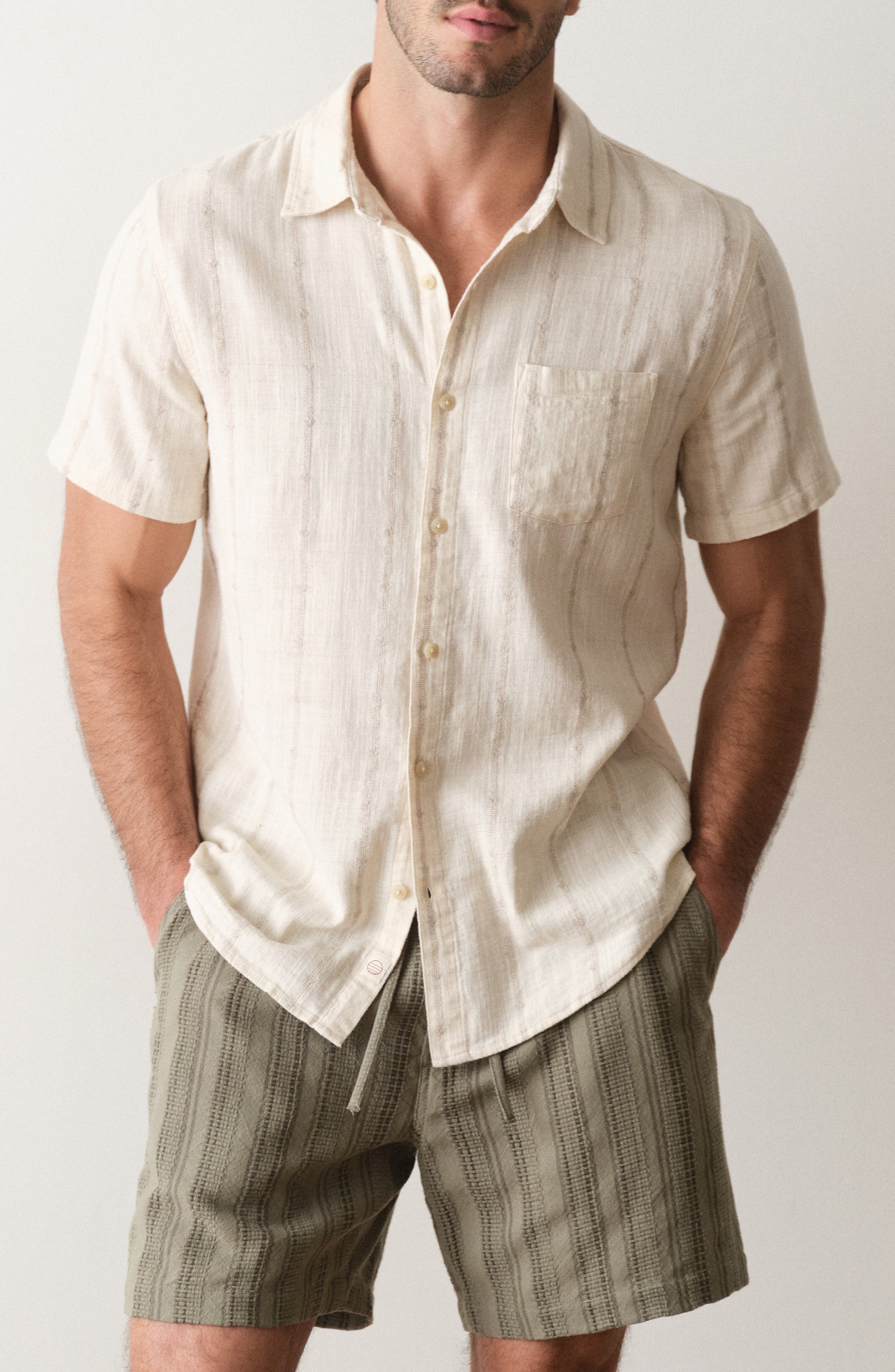 Selvage Short Sleeve Button Up Shirt