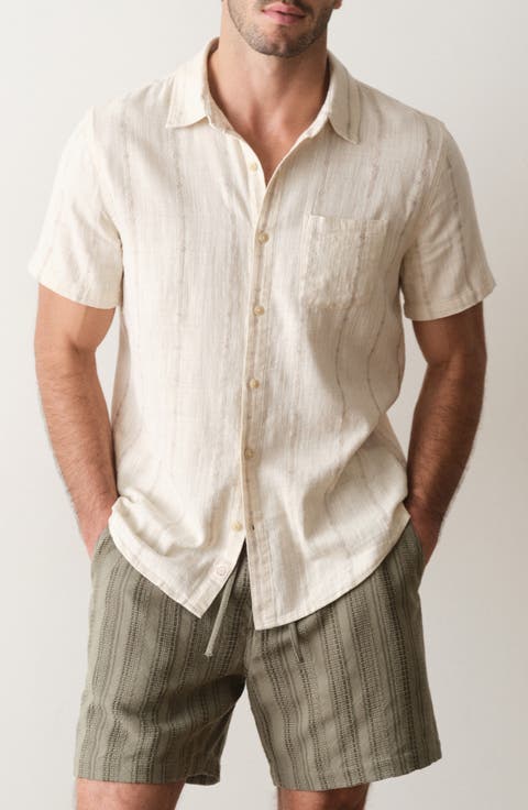 Selvage Short Sleeve Button Up Shirt