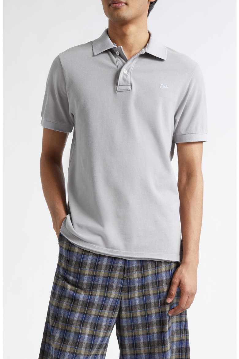 Gender Inclusive Logo Embroidered Polo, Main, color, GREY