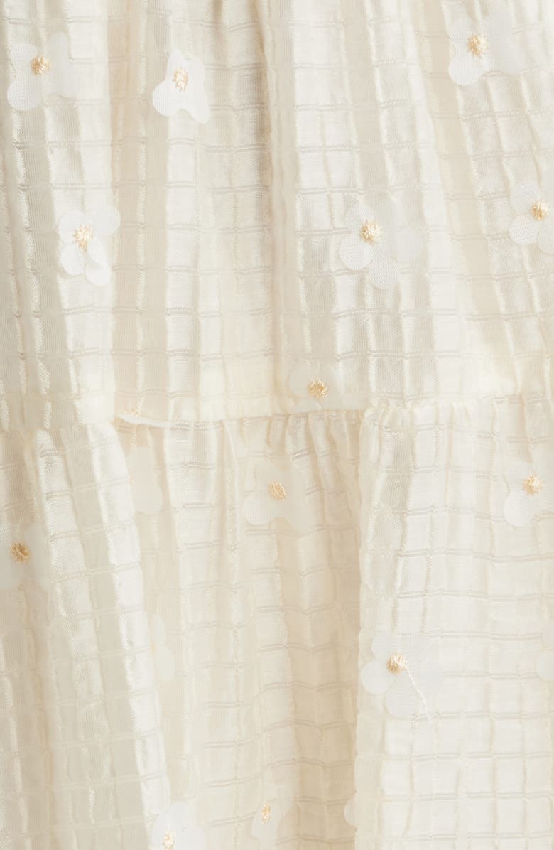 ZOE AND CLAIRE Floral Appliqué Midi Dress, Alternate, color, Cream