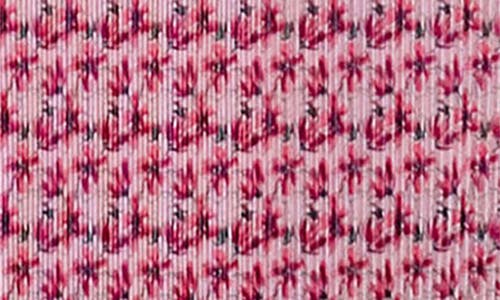 Melloday Cap Sleeve Plissé Midi Dress In Pink Multi
