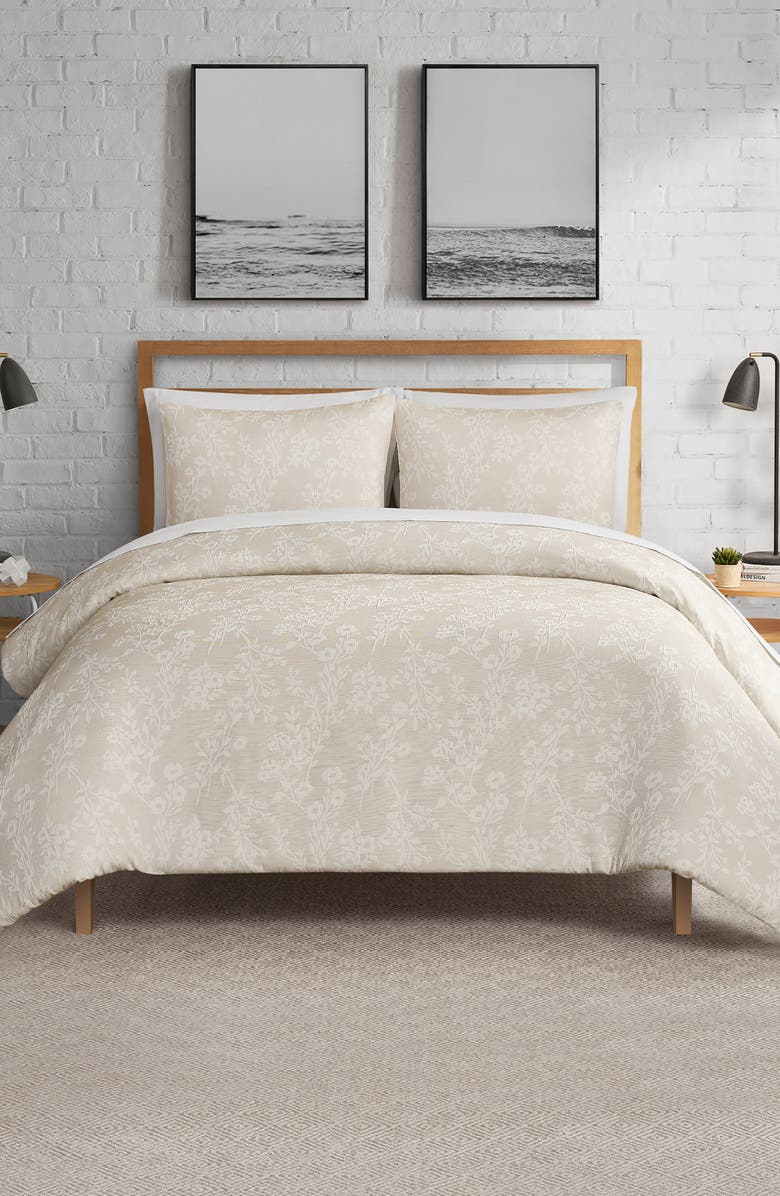 Lucky Brand Ava Floral Jacquard Duvet Set, Alternate, color, Beige Floral