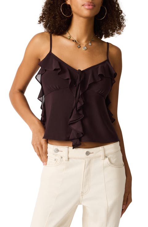 Roue Ruffle Tie Front Camisole