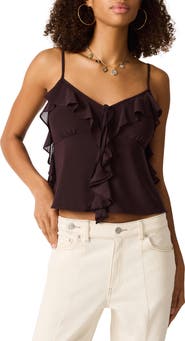 Steve Madden Roue Ruffle Tie Front Camisole