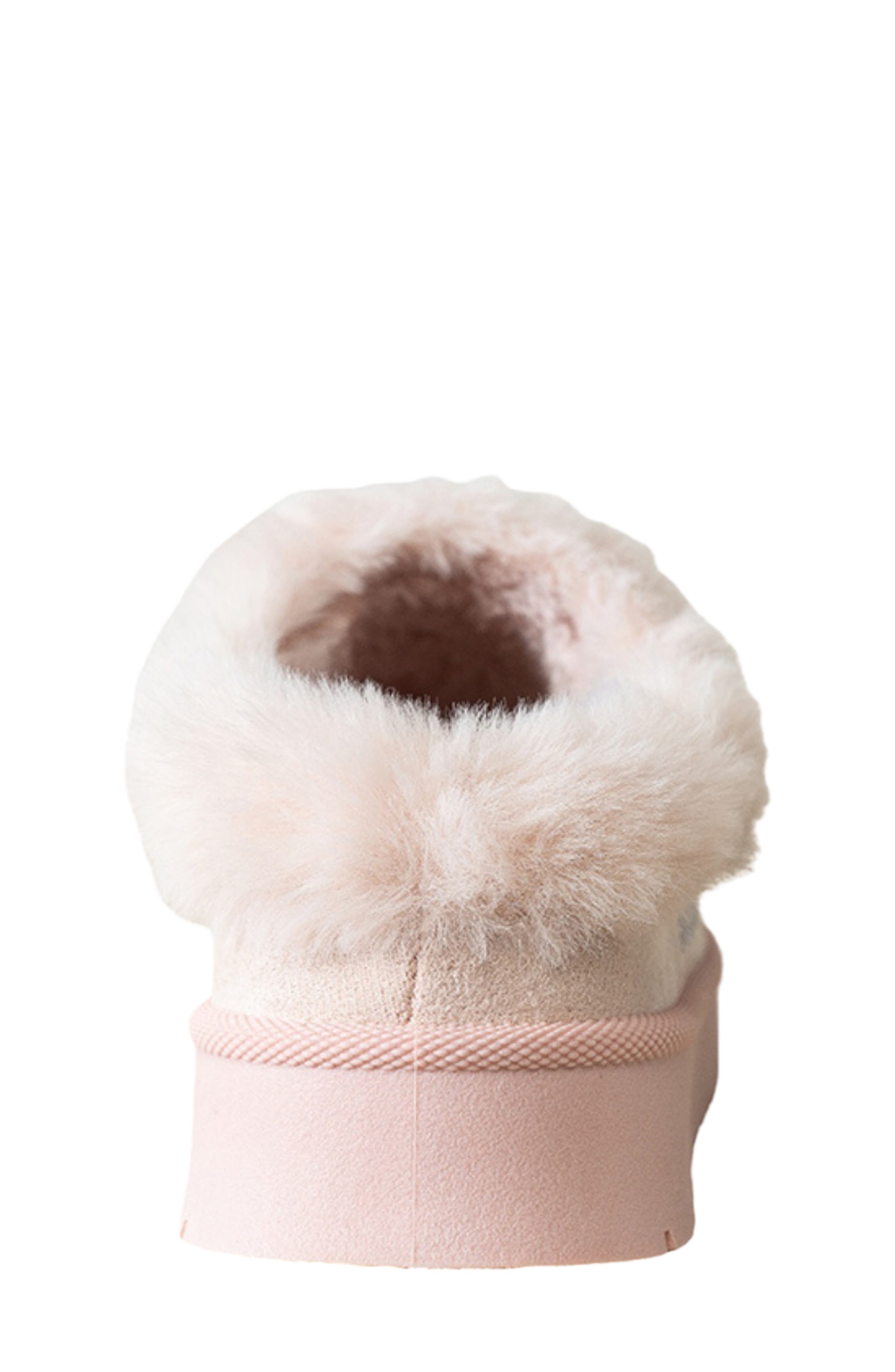 Kids' Beaded Faux Fur Slipper, Alternate, color, BLUSH