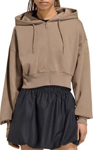 adidas Full Zip Cropped Fleece Hoodie