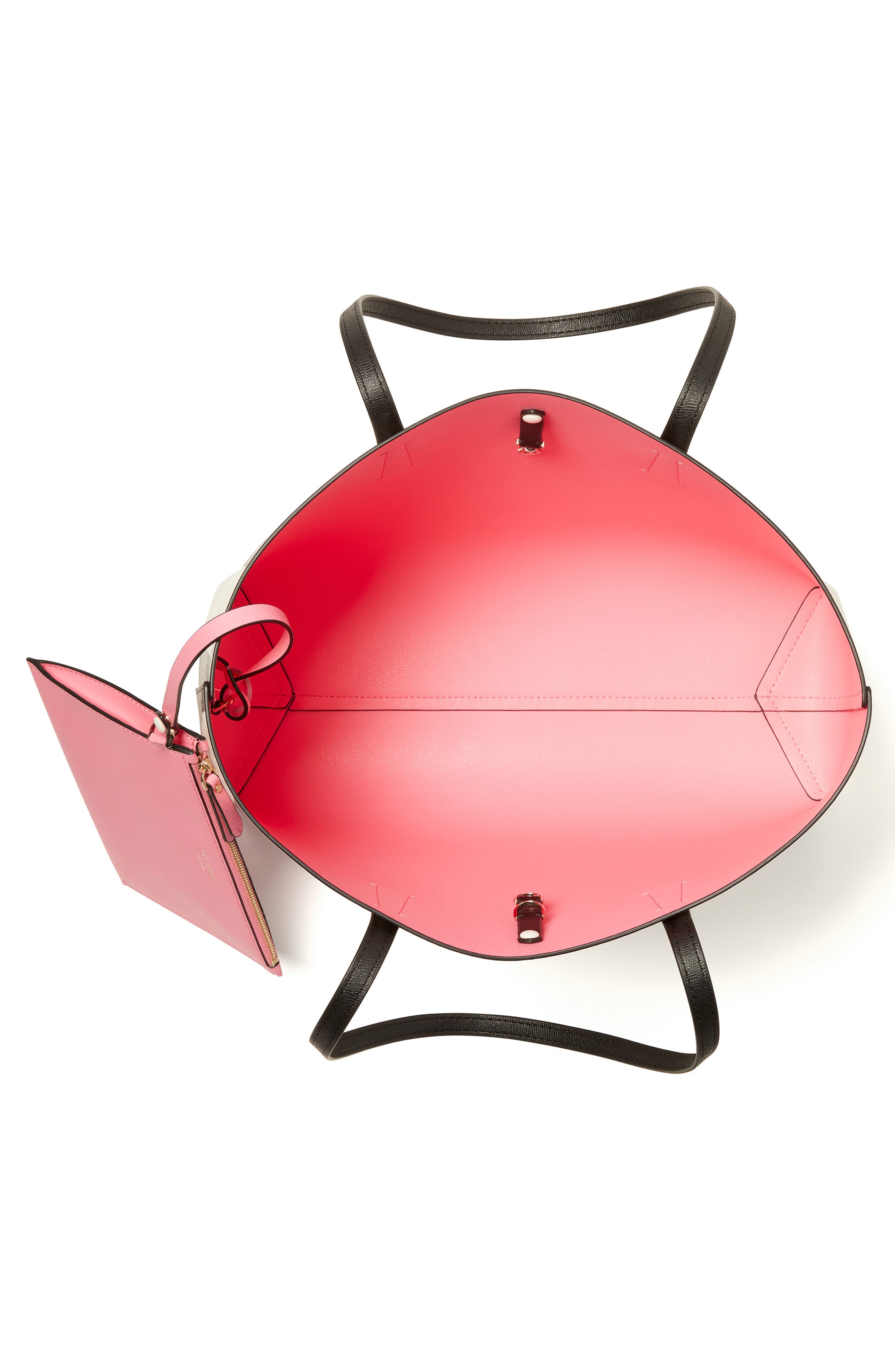 Kate Spade New York large molly stripe faux leather tote, Alternate, color, 