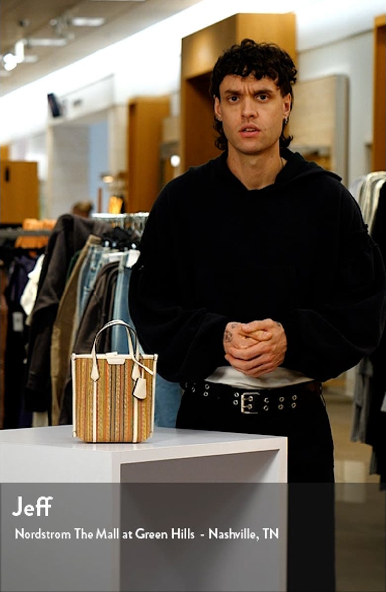 Mini Perry Stripe Raffia Tote, sales video thumbnail