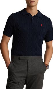 Polo Ralph Lauren Cable-Knit Cotton Polo Sweater