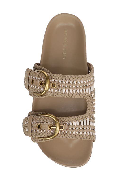 Veronica Beard Prue Woven Two Strap Sandal In Sand Parchment