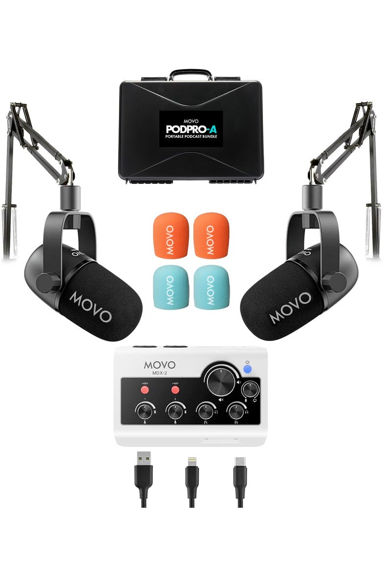 PodPro-A Portable Podcasting Bundle for 2 for Smartphones and Computers, Main, color, Black