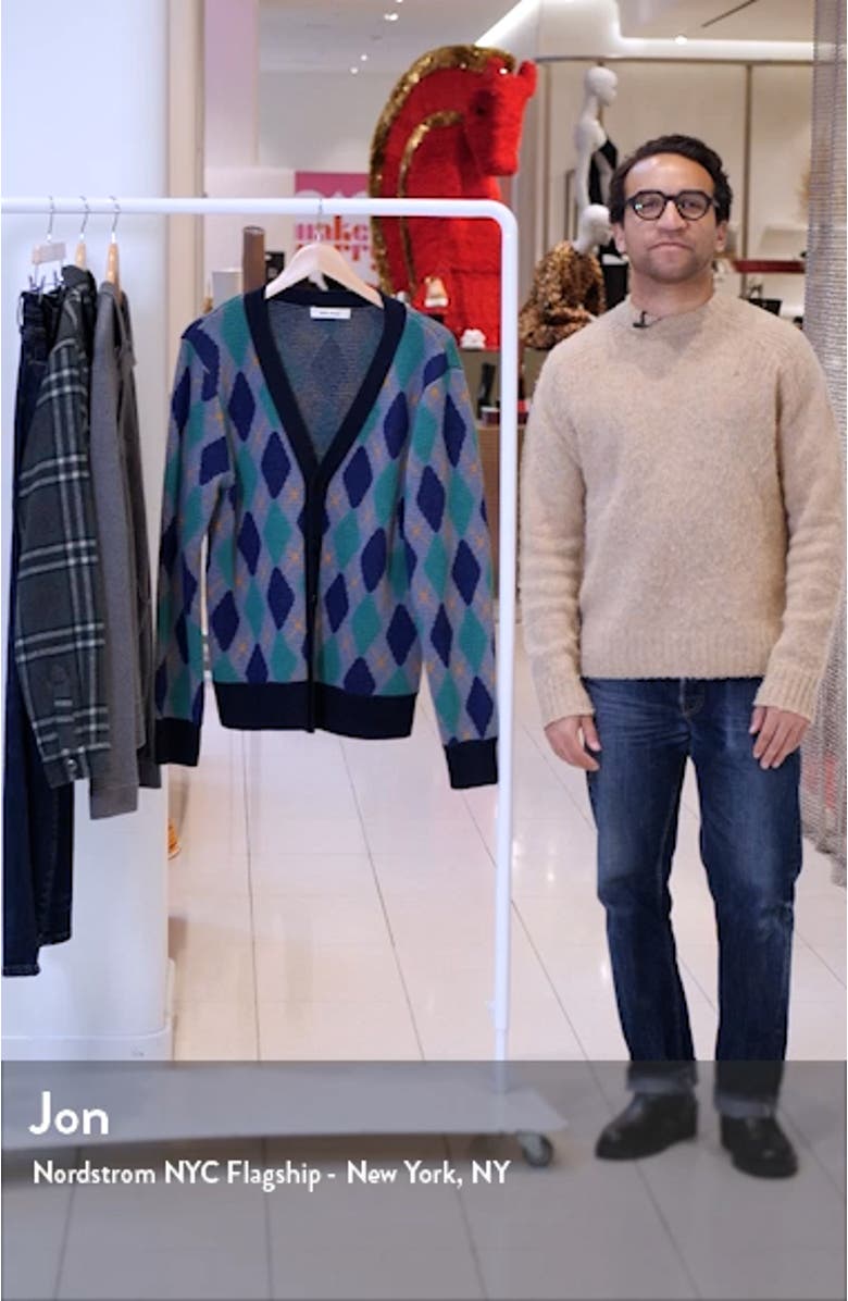 Dub Argyle V-Neck Wool Cardigan, sales video thumbnail