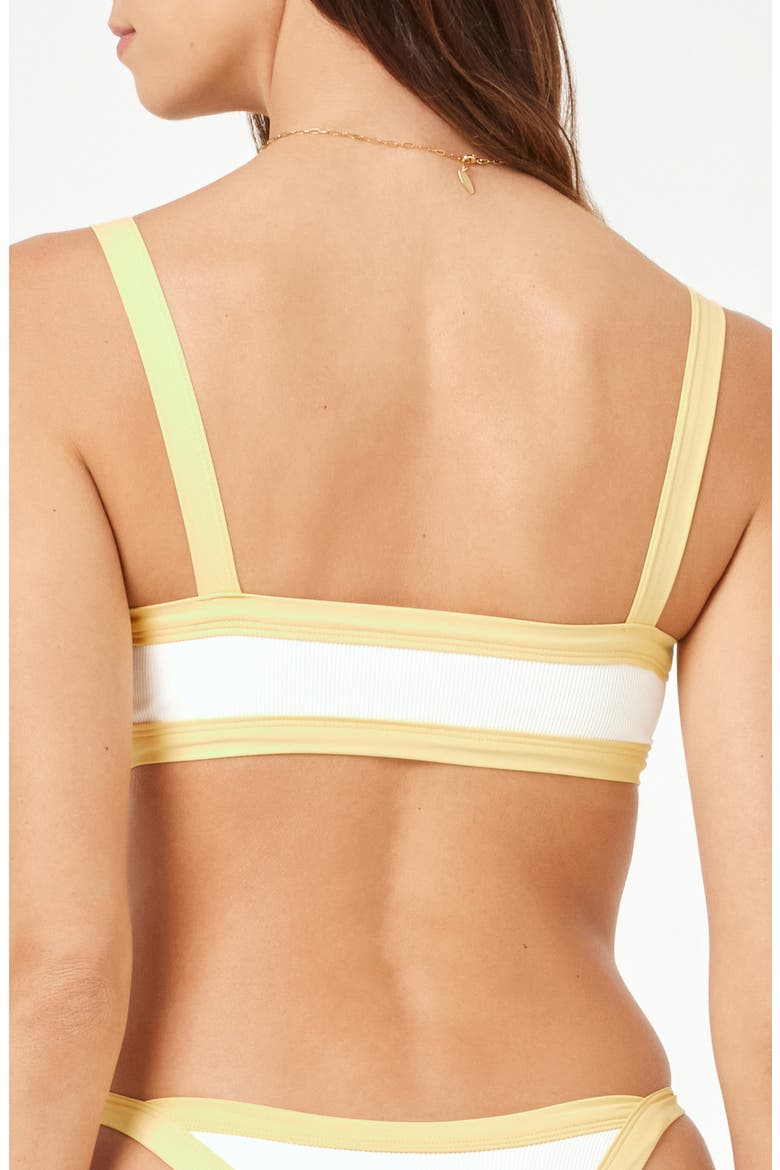 Taylor Rib Bikini Top, Alternate, color, CREAM/ DAISY