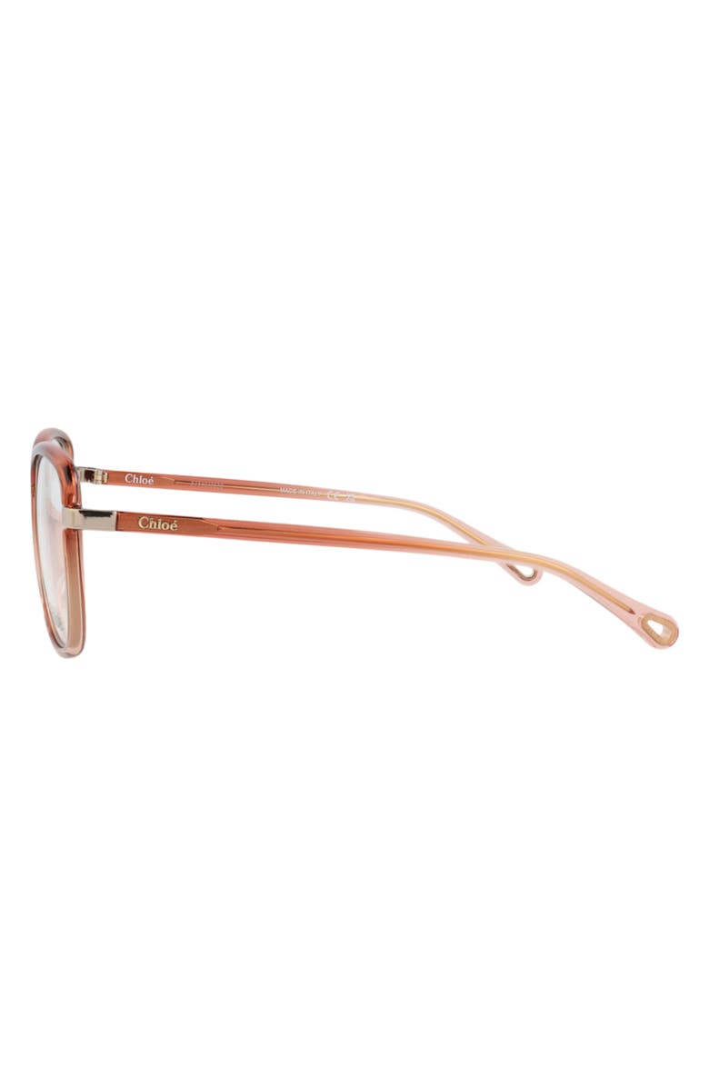 Chloé 50mm Square Optical Glasses, Alternate, color, Orange Orange Transparent