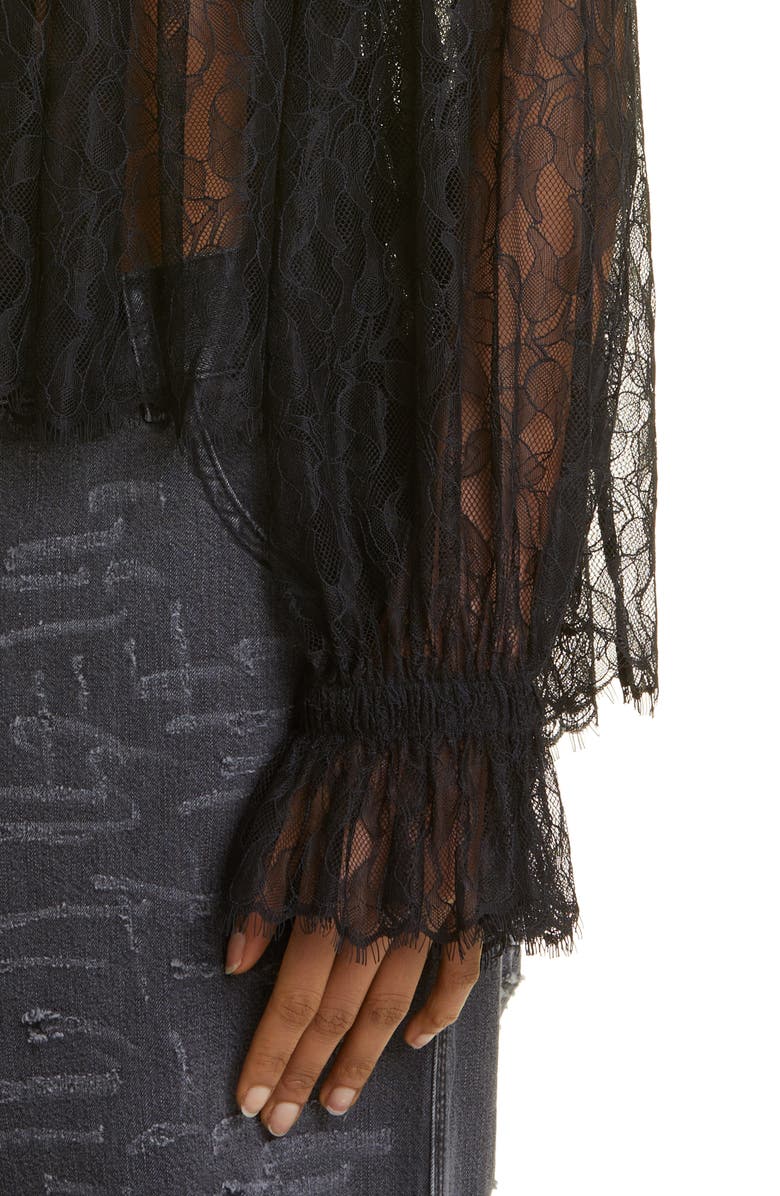 Interior Panos Gathered Lace Blouse, Alternate, color, 