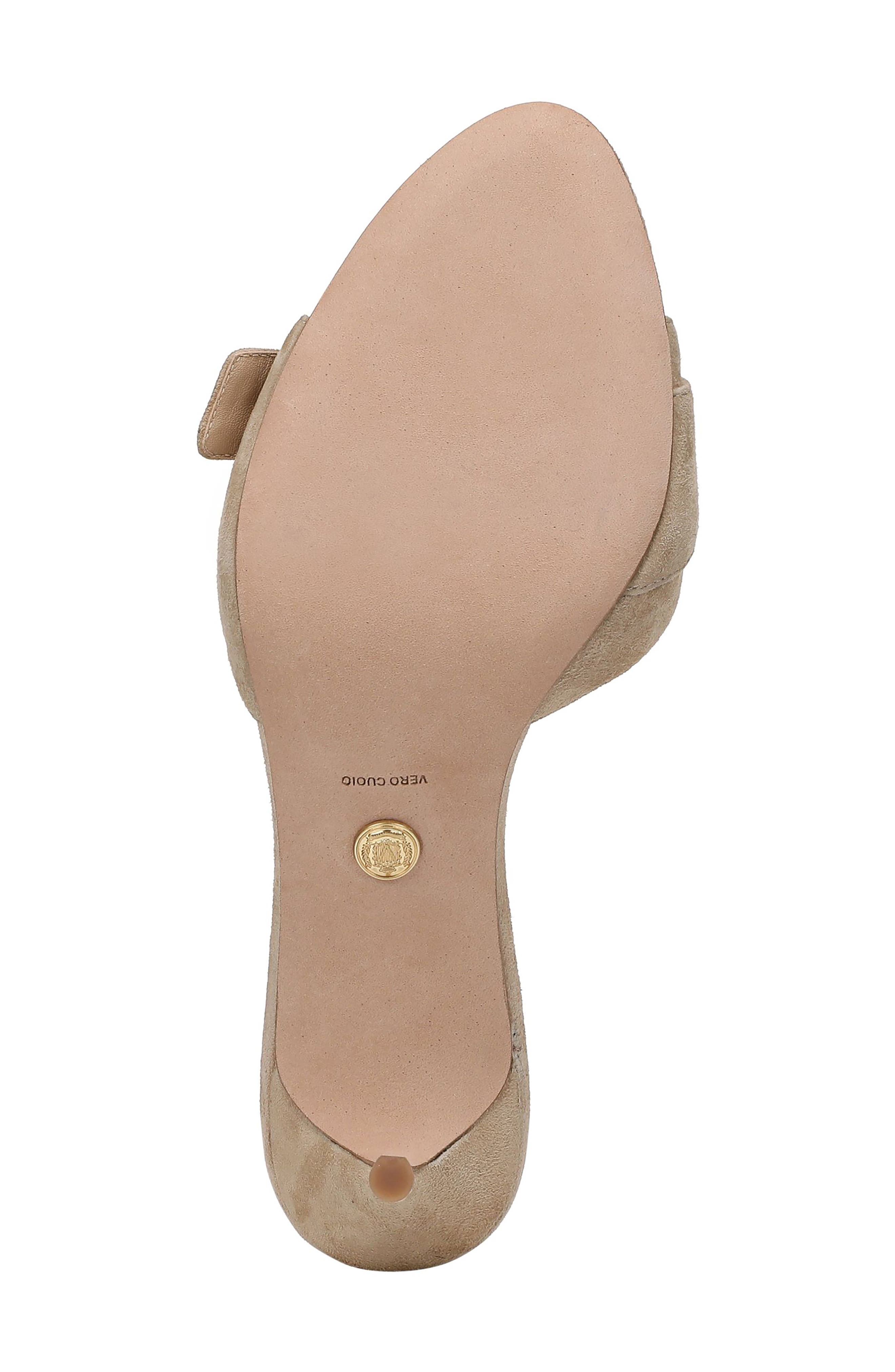 Veronica Beard Tia Buckle Slide Sandal, Alternate, color, Sand Suede