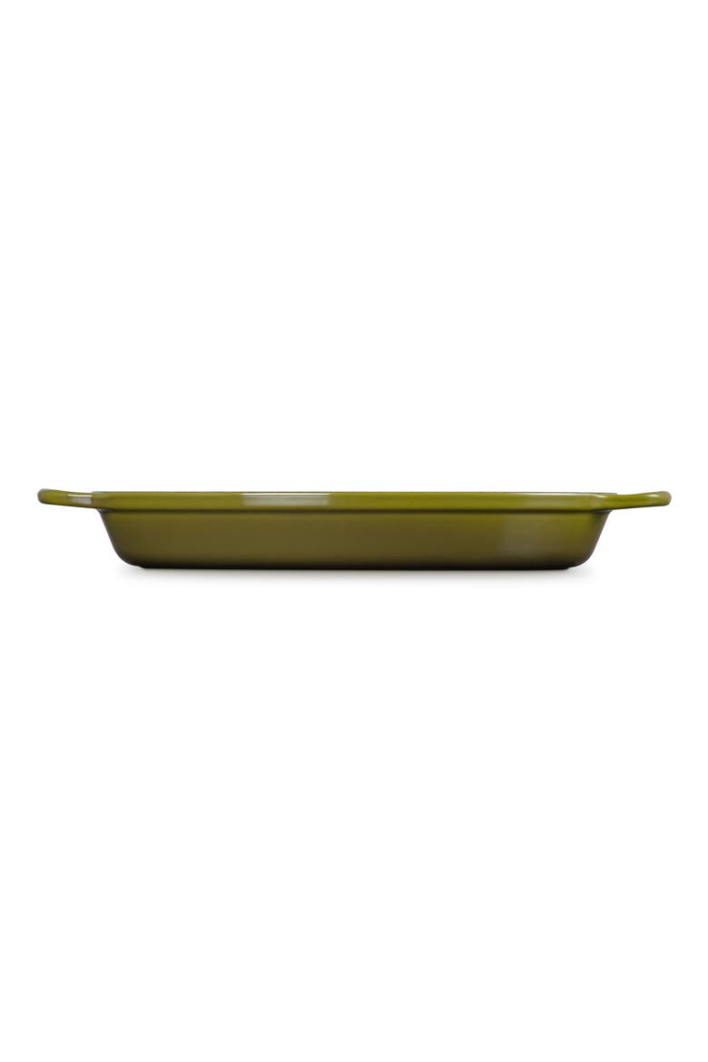 Signature 3 Quart Enameled Cast Iron Oval Baker, Alternate, color, OLIVE