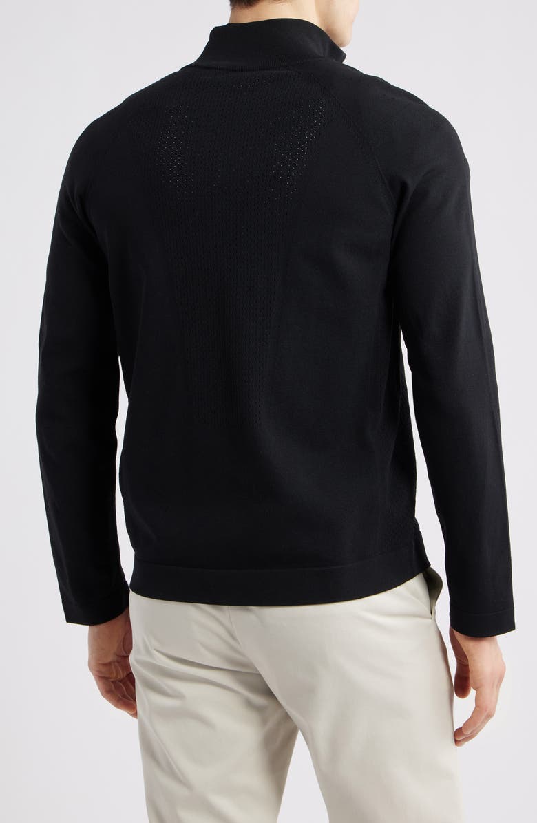 BOSS Seamless Tech Quarter Zip Stretch Sweatshirt, Alternate, color, Black