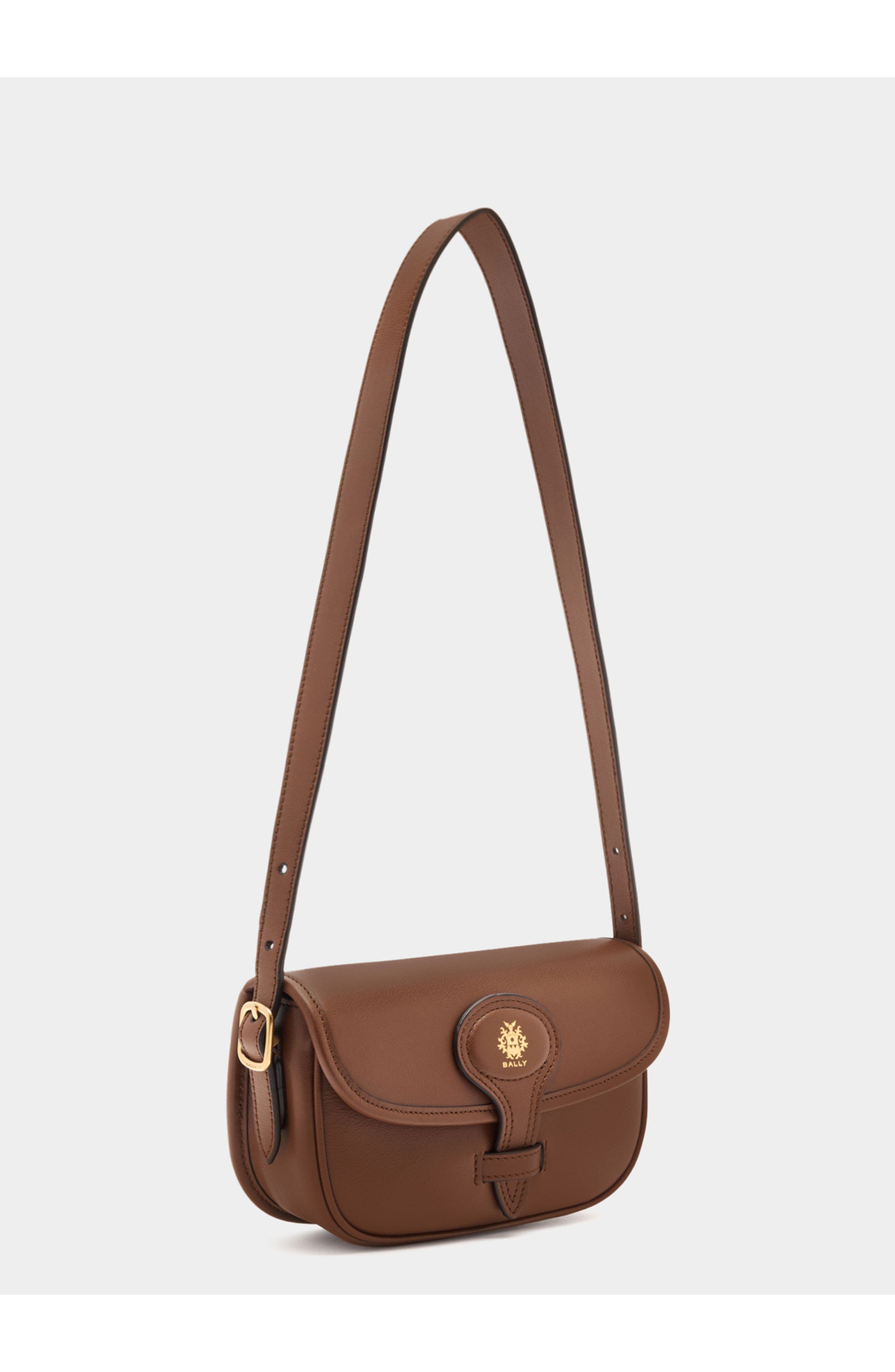 Bally Beckett Minibag in Calf Leather, Alternate, color, Brown
