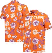 Wes & Willy Men's Wes & Willy Orange Clemson Tigers Floral Button-Up Shirt