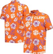 Wes & Willy Men's Wes & Willy Orange Clemson Tigers Floral Button-Up Shirt