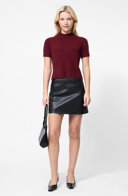 French Connection Vhari Short Sleeve Crop Sweater In Red