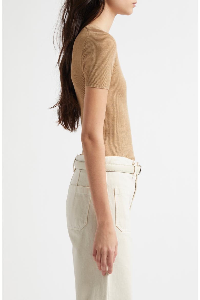 Hettie Rib Silk Sweater, Alternate, color, CAMEL