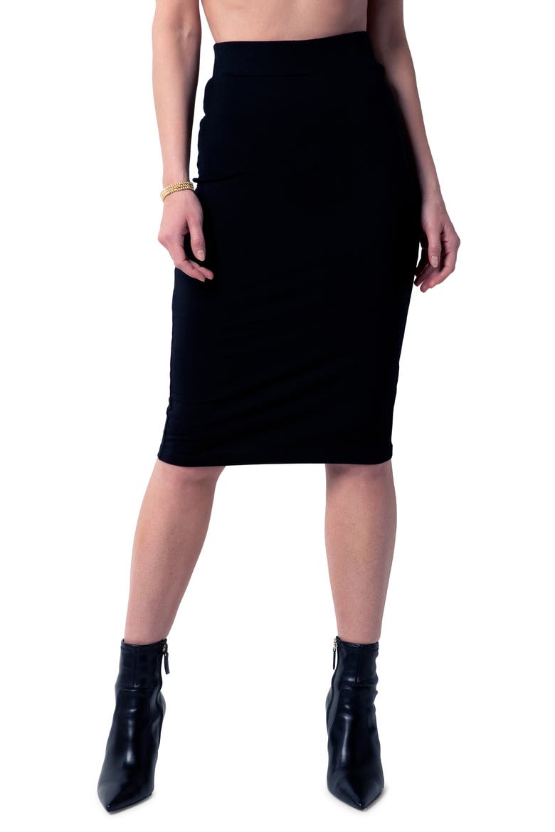 Cara Pencil Skirt, Main, color, BLACK