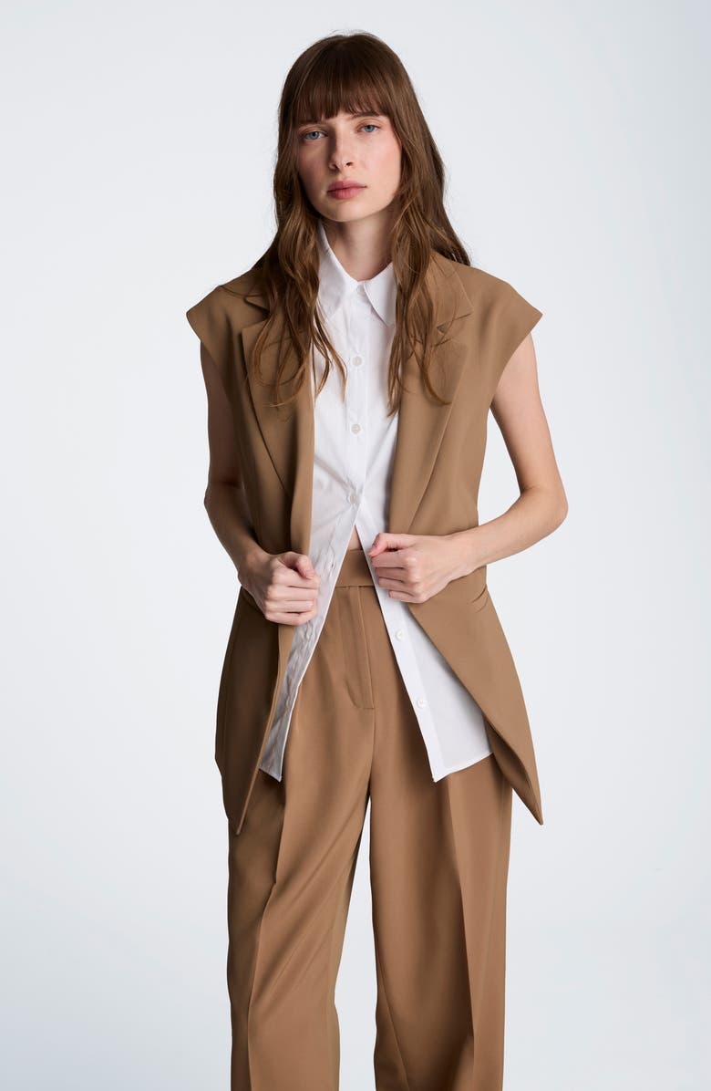 Kenneth Cole Layered Vest with Detachable Shirt Inset, Alternate, color, Mesquite