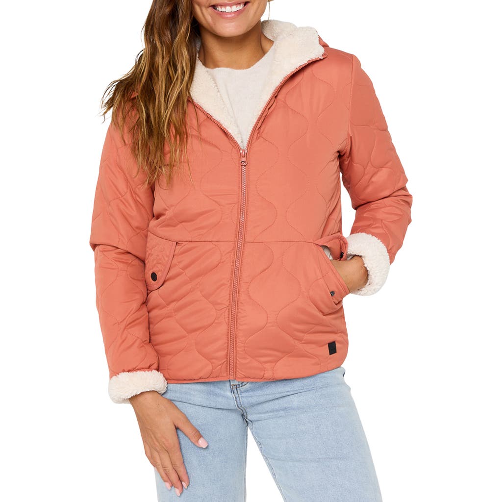 Rip Curl Anti-series Anoeta Classic Quilted Hooded Jacket In Orange