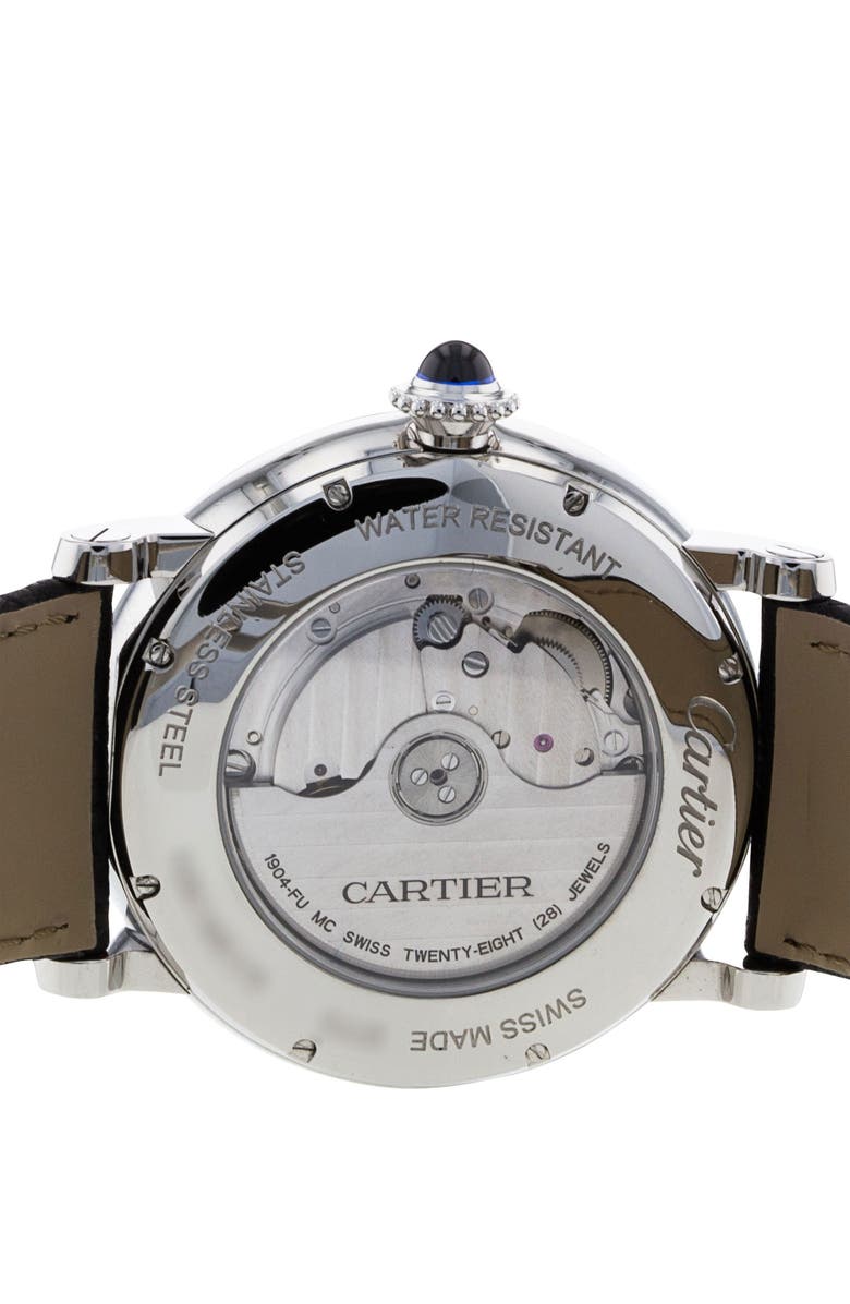 Watchfinder & Co. Cartier Preowned Rotonde Automatic Moon Phase Multifunction Leather Band Watch, 42mm, Alternate, color, 
