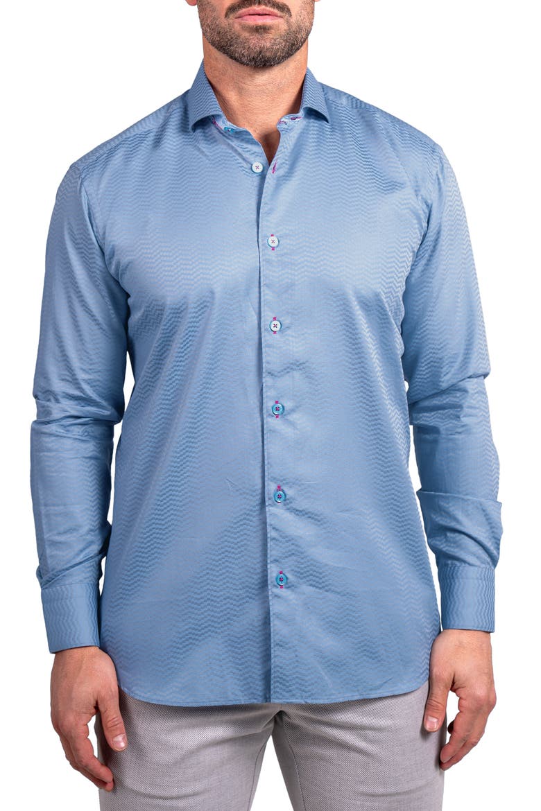 Einstein Ascension Contemporary Fit Button-Up Shirt, Main, color, GREY