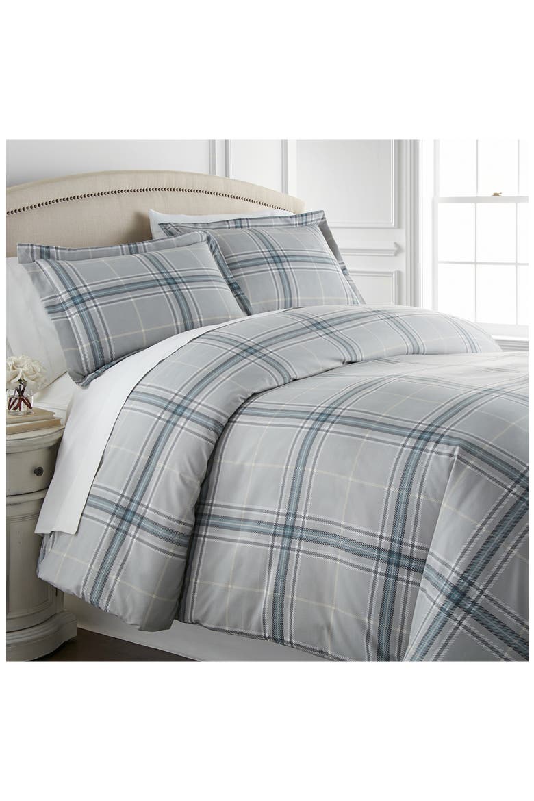 Vilano Plaid Duvet Cover Set, Main, color, PLAID GREY