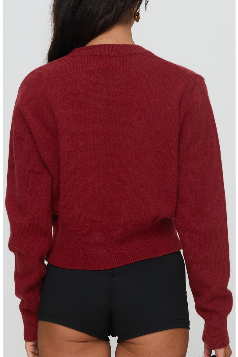 With a Bow Cardigan, Alternate, color, RED