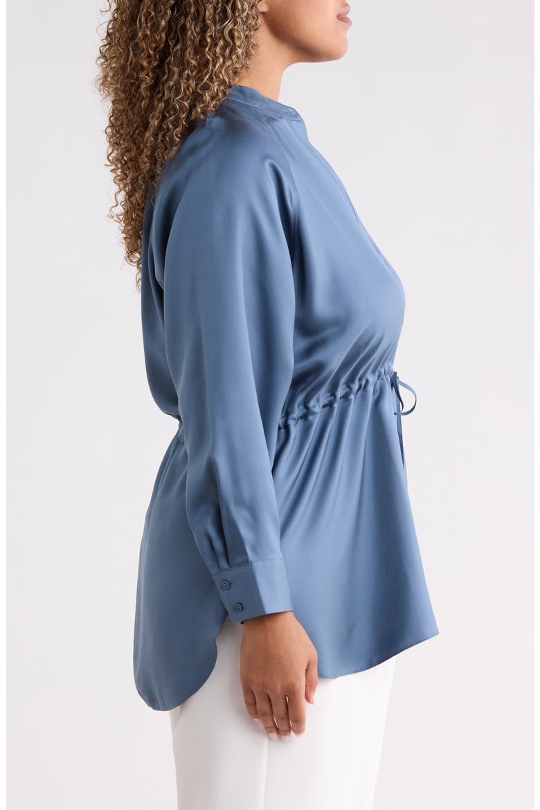 Silk Mandarin Collar Shirt, Alternate, color, COLDSPRING