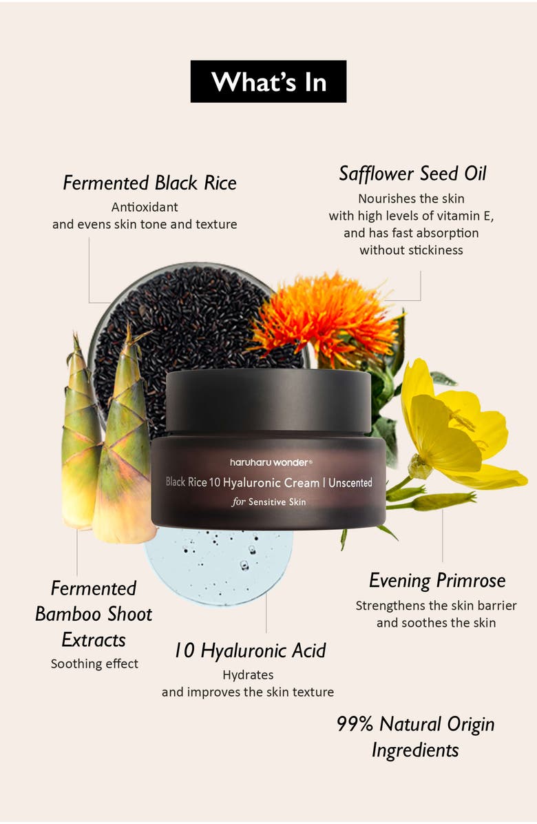 haruharu wonder Unscented Black Rice 10 Hyaluronic Cream, Alternate, color, NO COLOR