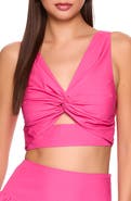 Susana Monaco Twist Front Back Tie Cotton Poplin Top