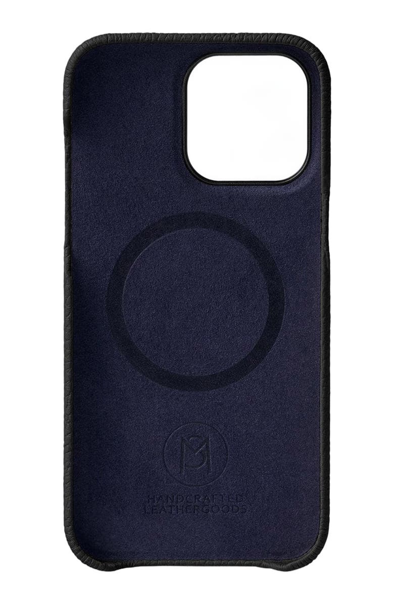 MAISON de SABRÉ Leather Phone Case, Alternate, color, Black Caviar