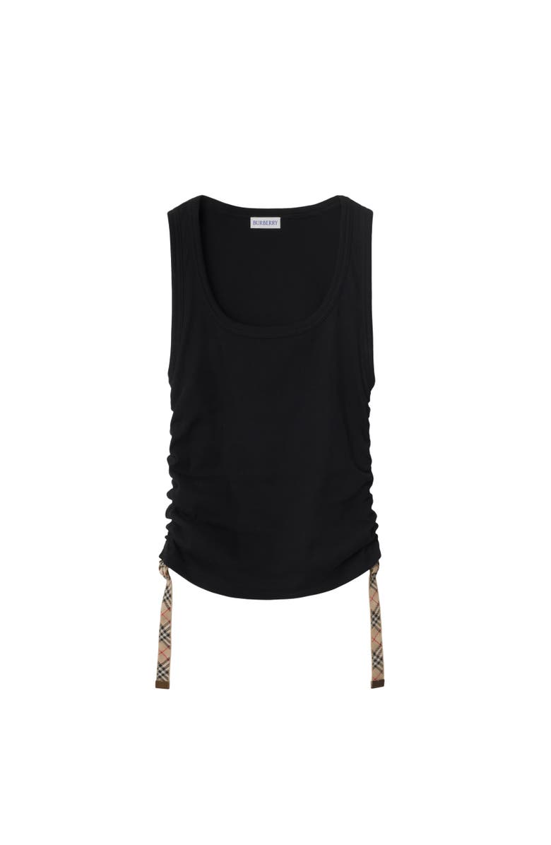 Burberry Festival Cotton Blend Tank Top, Alternate, color, Black