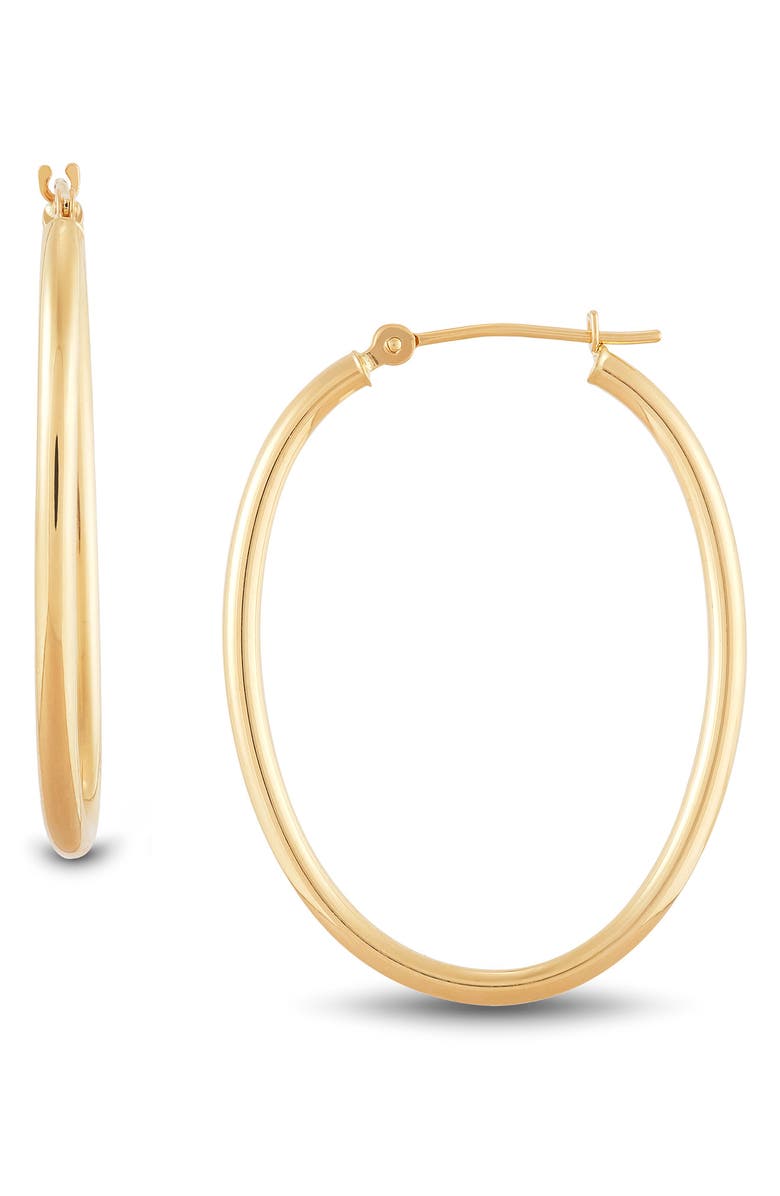 Frankie & Zoe Oval Tube Hoop Earrings, Main, color, Yellow Gold