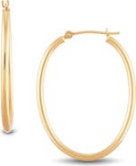 Frankie & Zoe Oval Tube Hoop Earrings