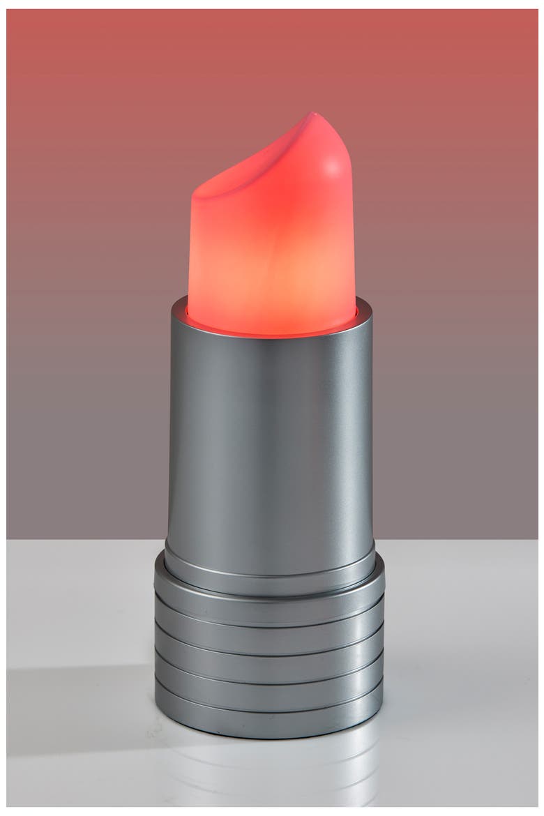 Lipstick Table Lamp, Alternate, color, SILVER