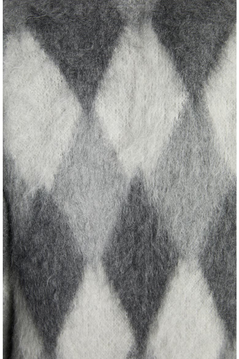 Argyle Mohair Blend Cardigan, Alternate, color, LIGHT GREY