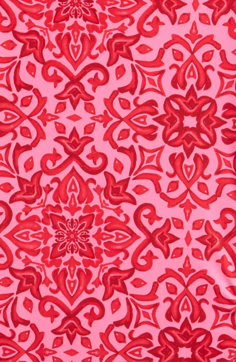 Seafolly Kids' Capri Tile Short Sleeve UPF50+ One-Piece Rashguard Swimsuit, Alternate, color, Capri Tile