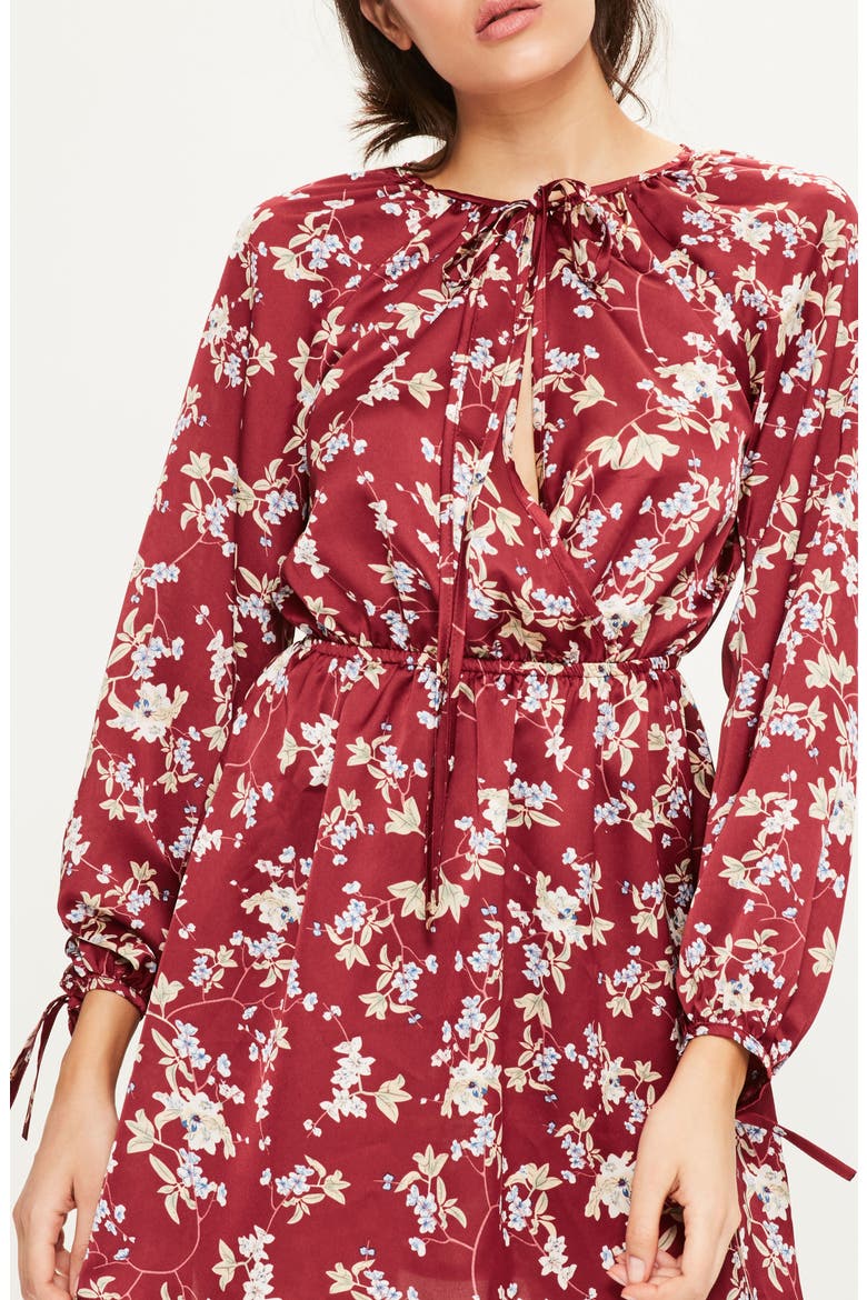 Wrap Dress, Alternate, color, BURGUNDY