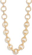 Nordstrom Faux Pearl Round Link Necklace