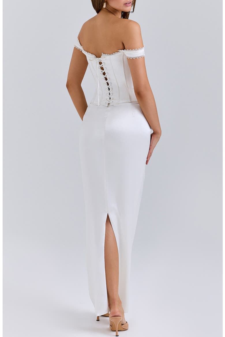 Strapless Corset Column Dress, Alternate, color, IVORY