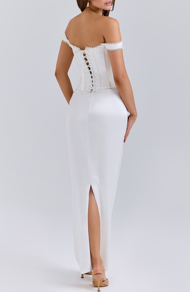 HOUSE OF CB Strapless Corset Column Dress, Alternate, color, Ivory